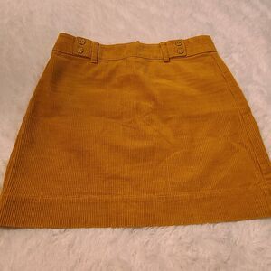 Ann Taylor LOFT Skirt Womens 4 Mustard Yellow Corduroy EUC